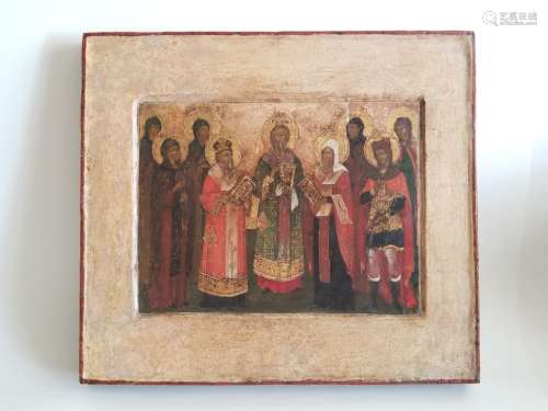 18C Russian Icon of Selected Saints