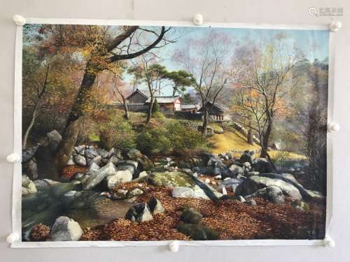Korea Oil Painting on Canvas,