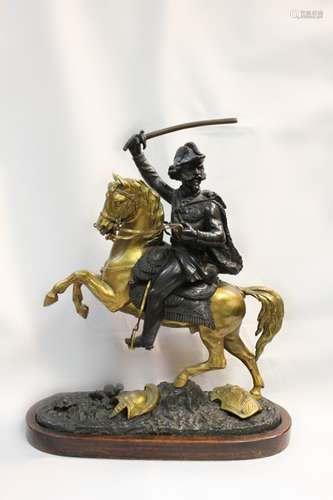 Empire Bronze Patinated Gilt Bronze Soldier