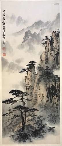 Chinese Ink/Color Landscape Scroll Painting