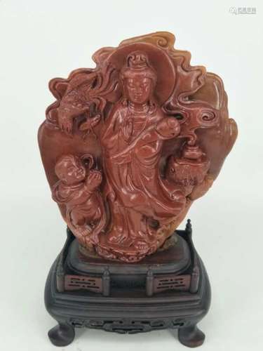 Chinese Soapstone Carving, Guanyin