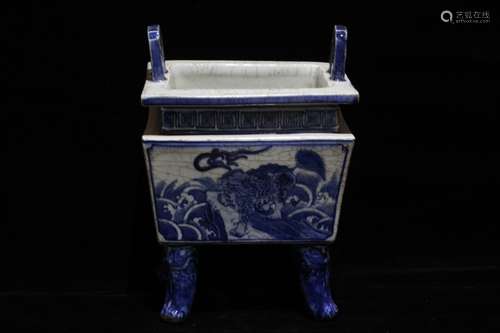 Chinese Blue and White Porcelain Censer