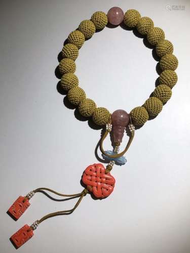 Chinese Chengxiang Wood Beads Bracelet