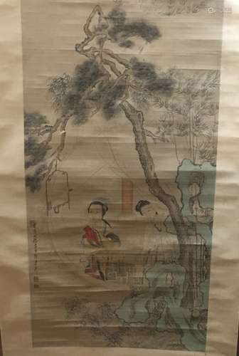 Chinese Ink&Color Scroll Painting,Seal&Signed