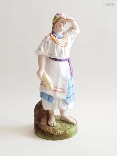 Antique Russian Porcelain Gardner Figurine