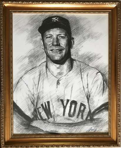 Pencil Painting of Yankee Player