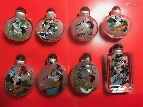 Group of Chinese Inside Painted Glass Snuff Bottle