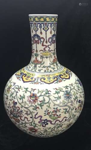 Chinese Doucai Tianqiu Porcelain Vase