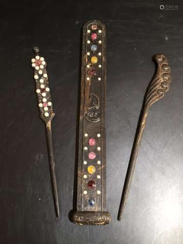 Group of Chinese Chengxiang Wood Hair Pin