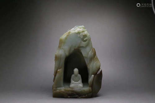 17-19TH CENTURY, A HETIAN JADE BUDDHIST SHRINE, QING DYNASTY