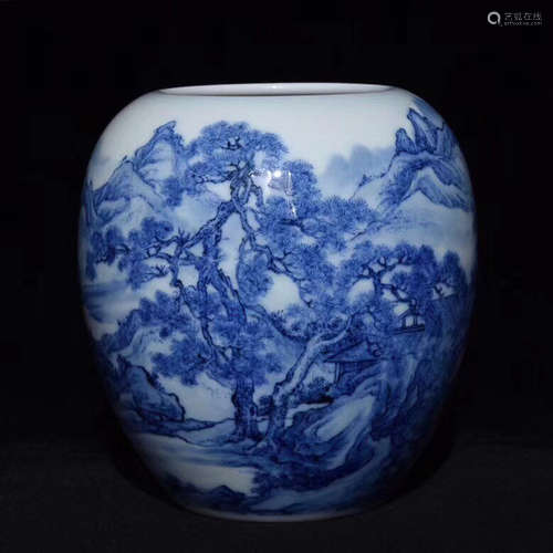 1966-1976, A BLUE&WHITE LANDSCAPE PATTERN JAR