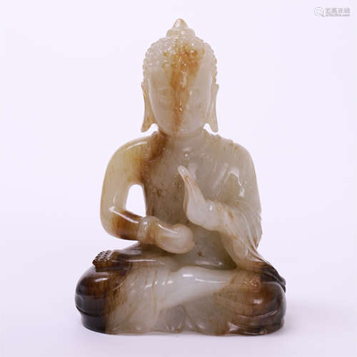 CHINESE JADE SEATED BUDDHA