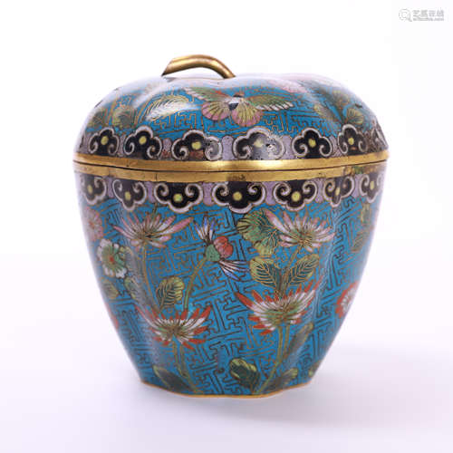 CHINESE CLOISONNE LIDDED JAR