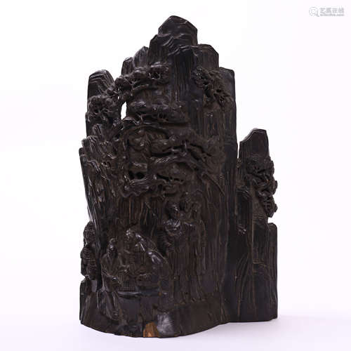 CHINESE EBONY WOOD CARVED SCHOLAR'S ROCK