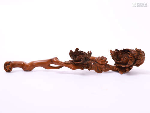 CHINESE BOXWOOD PONEY RUYI SCEPTER