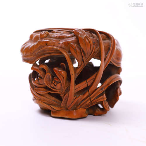 CHINESE BOXWOOD ORCHID PAPER WEIGHT