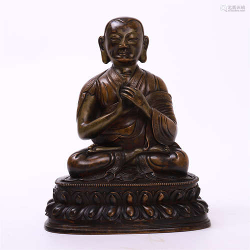 TIBETAN BRONZE SEATED BUDDHA