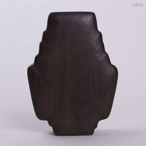 CHINESE DUAN STONE VASE SHAPED INKSTONE WITH ROSEWOOD CASE