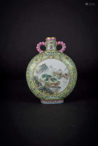 Republic Period, Famille-rose Moon Flask