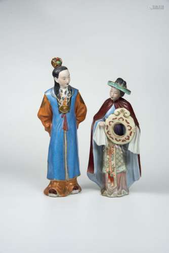 Two Porcelain Figures from The Red Chamber