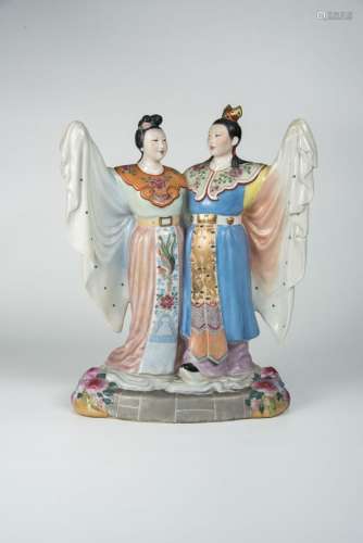 Porcelain Figure of the Butterfly Lovers