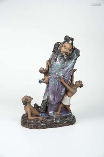 Republic Period, Porcelain Figure of Zhong Kui, the Exorcis