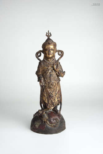 Ming, Gilt Bronze Standing Buddha