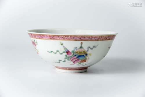 A Painted Floral Bowl, Qing Xi Tang Mark