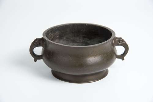 Qing, Bronze Censer with Elephant Handles