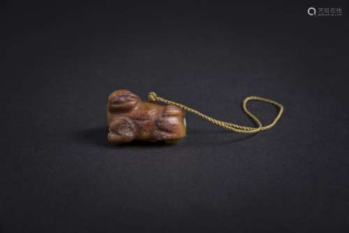 Ming, Red-Russet Jade Carving of Mythical Beast