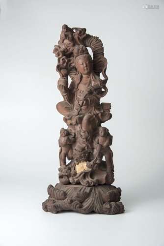 Republic Period, Boxwood Carved Guanyin