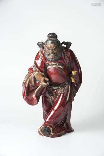Republic Period, Shiwan Pottery Figure of Zhong Kui, the Excorist