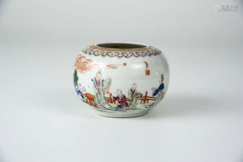 Yongzheng, Famille-rose Water Jar with Figures
