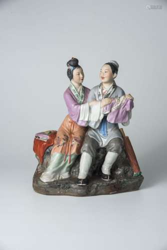 Porcelain Figures of Dong Yong and Fairy