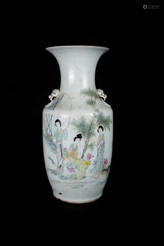 Republic Period, Water Color Figural Vase