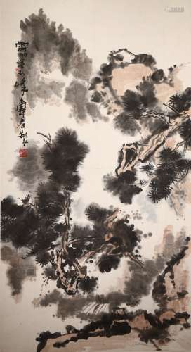 A Chinese Scrolled Painting, Pan Tian Shou