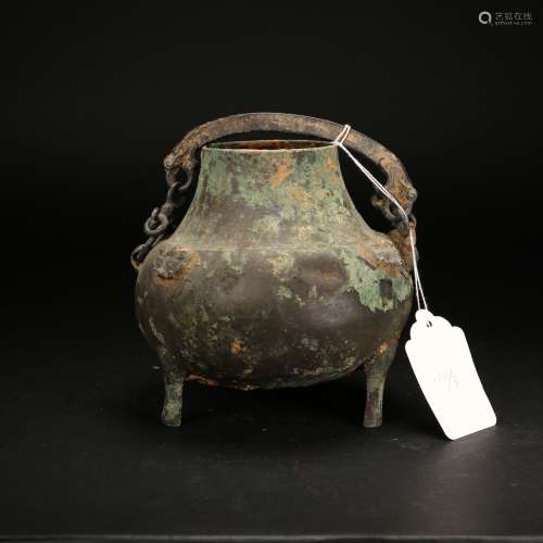 A Chinese ,Archaic Bronze Pot, Han Dynasty(BC206-AD220)