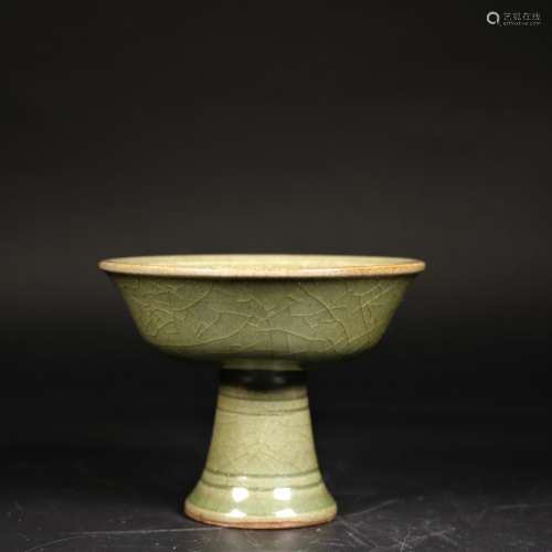 A Longquan Celadon-Glazed High Stem Cup,Ming dynasty