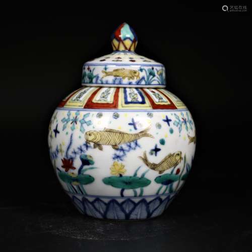 A Chinese Ming style Doucai Jar