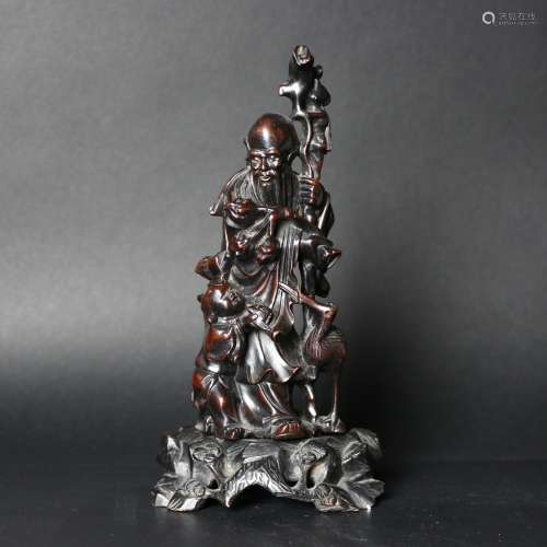 A Wood Carved Chinese Figure