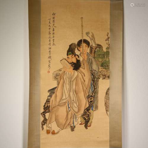 A Chinese Antique Painting Scroll, Signed Qian Hui An