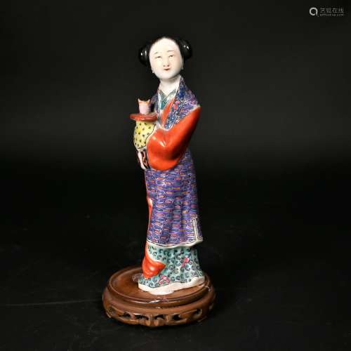 A Chinese lady figure Porcelain Sculpture