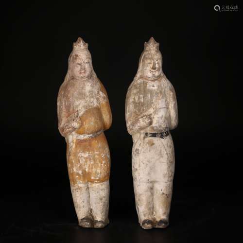 Two Chinese Pottery Figures,Sui danysty(589-218)