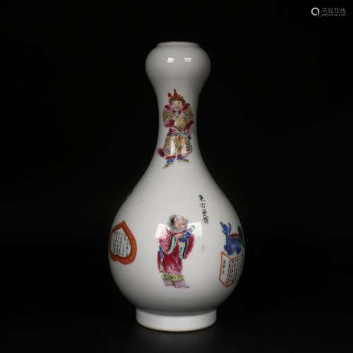 Famille Rose Porcelain Bottle Vase