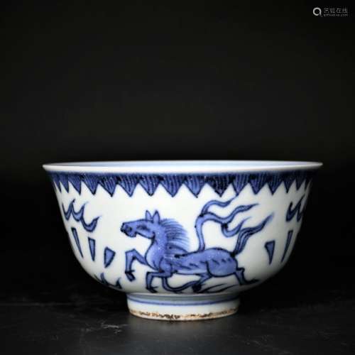 A Chinese Blue and White Porcelain Bowl, Wanli Mark