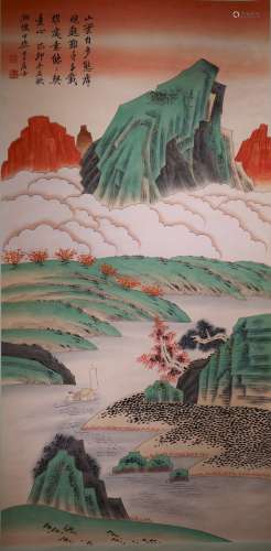 A Chinese Scrolled Painting, Signed Zhang Da Qian