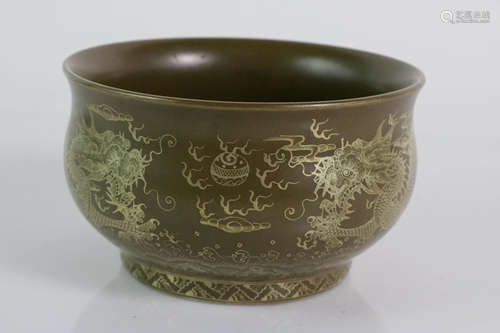 Chinese TeaDust Glazed Porcelain Bowl