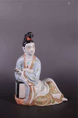 A Chinese Qing Dynasty Carved Porcelain Kuan-Yin