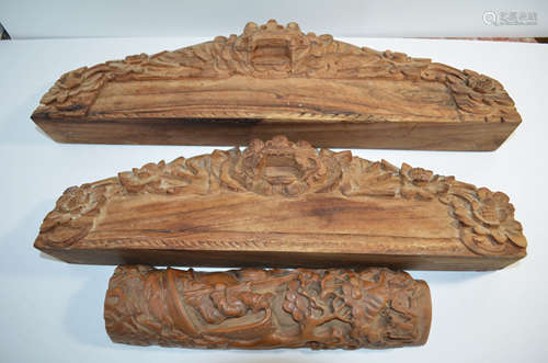 3 pieces of chinese wood carvings