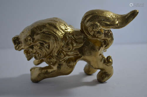 Chinese gilt bronze mythical beast